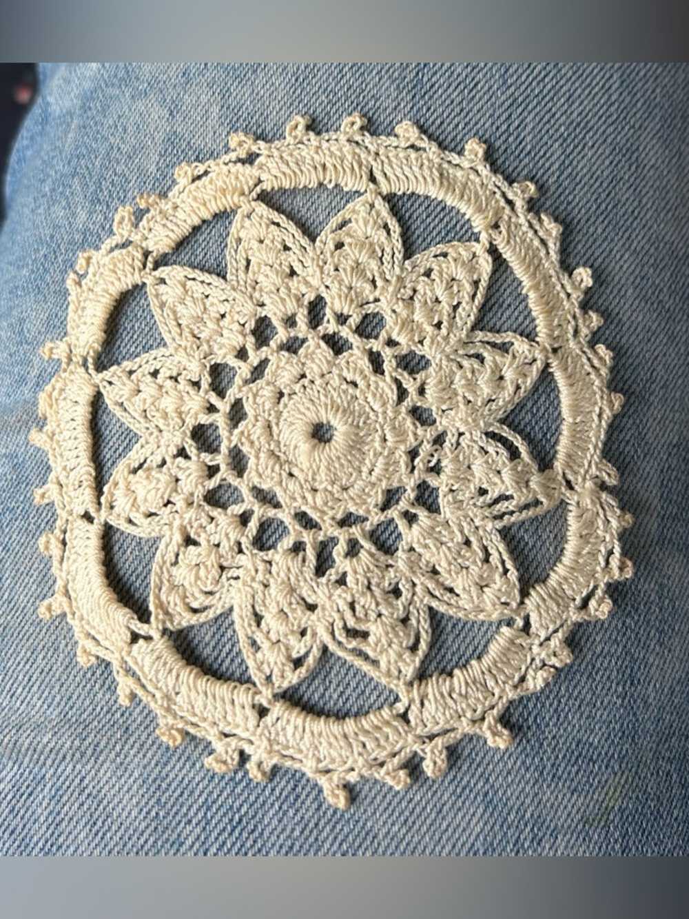 Set of 9 Vintage hand crocheted doilies
